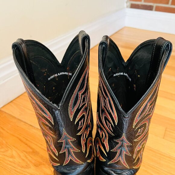 JUSTIN 8933 Made in USA Quill Ostrich Skin Western Cowboy Leather Boots Size 11 - Picture 11 of 16